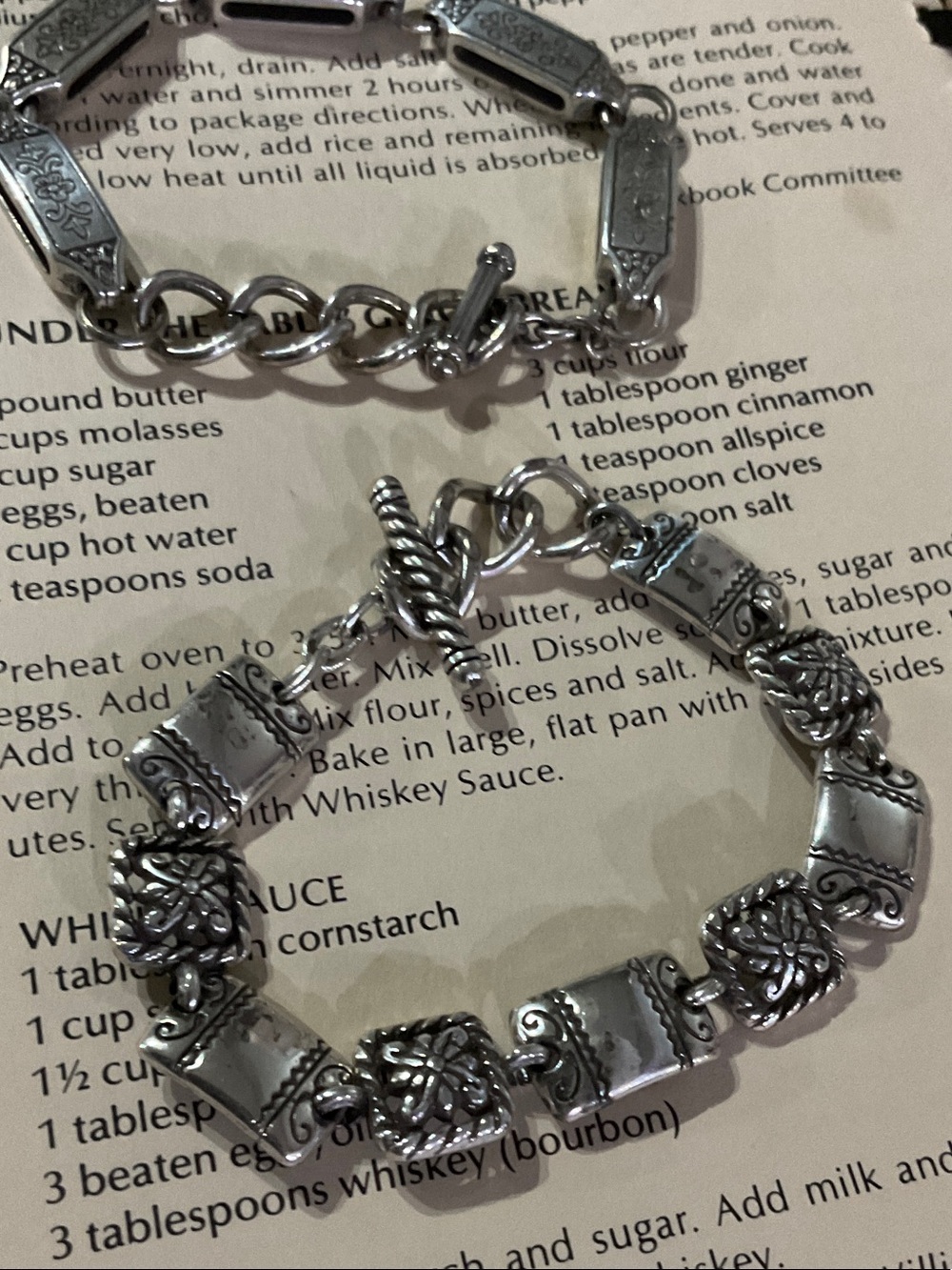 2 Brighton Silver Floral Link Charm Bracelets - Picture 3 of 4